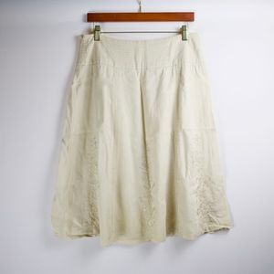 Hillard & Hanson | Embroidered Linen Skirt